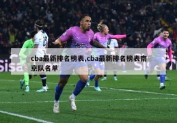 cba最新排名榜表,cba最新排名榜表南京队名单