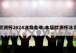 欧洲杯2024冰岛名单,本届欧洲杯冰岛